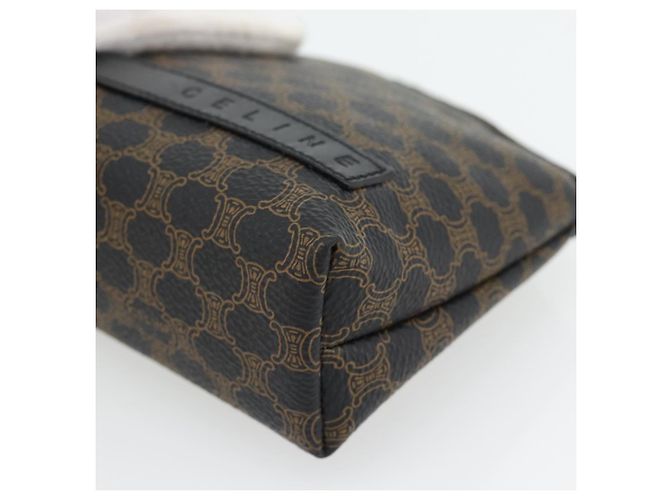 Céline Pochette CELINE Macadam Canvas PVC Pelle Nera Oro Auth am11653A Nero D'oro - vista 7