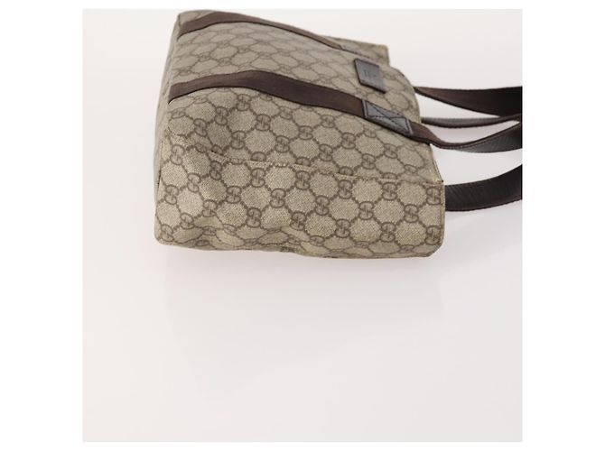 Borsa Tote GUCCI GG Supreme Web Sherry Line PVC 4 Set Beige Marrone Auth 178835 - vista 16