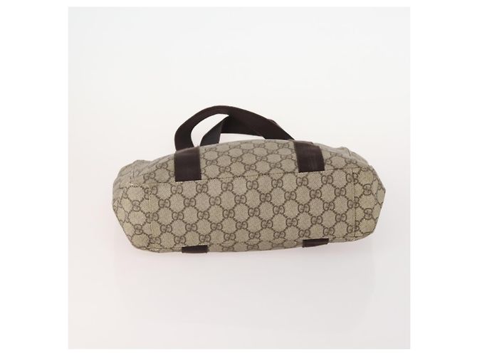 Borsa Tote GUCCI GG Supreme Web Sherry Line PVC 4 Set Beige Marrone Auth 178835 - vista 18