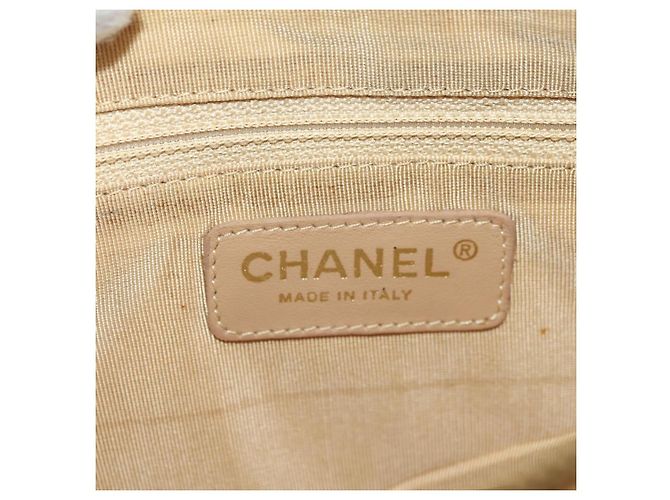 CHANEL Borsa a Spalla con Catena in Pelle Caviar Beige Oro CC Auth ka4405V D'oro - vista 23