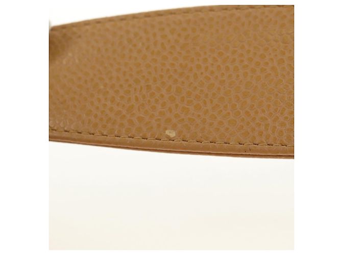 CHANEL Borsa a Spalla con Catena in Pelle Caviar Beige Oro CC Auth ka4405V D'oro - vista 8