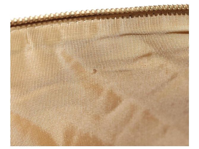 CHANEL Borsa a Spalla con Catena in Pelle Caviar Beige Oro CC Auth ka4405V D'oro - vista 9