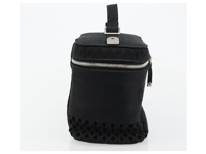 Christian Dior Vanity Handtasche Canvas Schwarz Silber Auth ka4453M - Ansicht 4