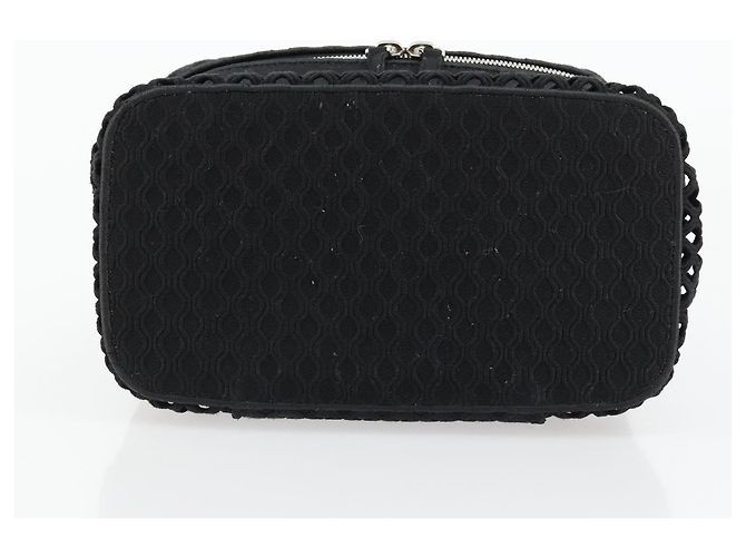 Christian Dior Vanity Handtasche Canvas Schwarz Silber Auth ka4453M - Ansicht 5