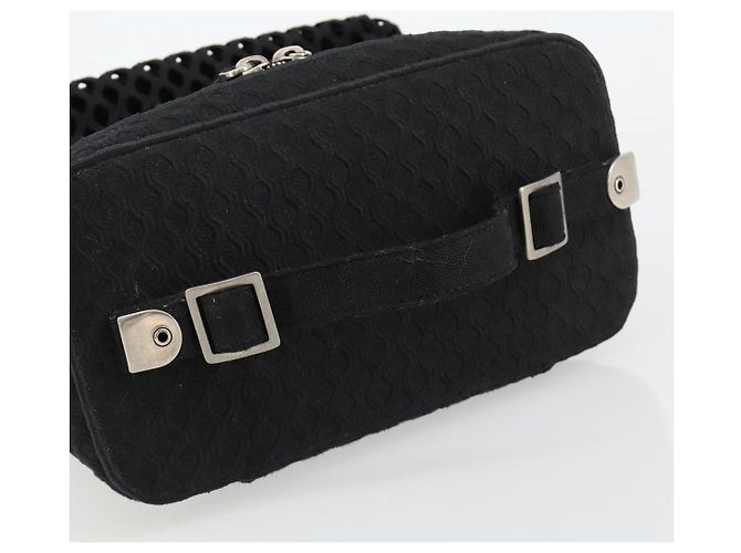 Christian Dior Vanity Handtasche Canvas Schwarz Silber Auth ka4453M - Ansicht 7