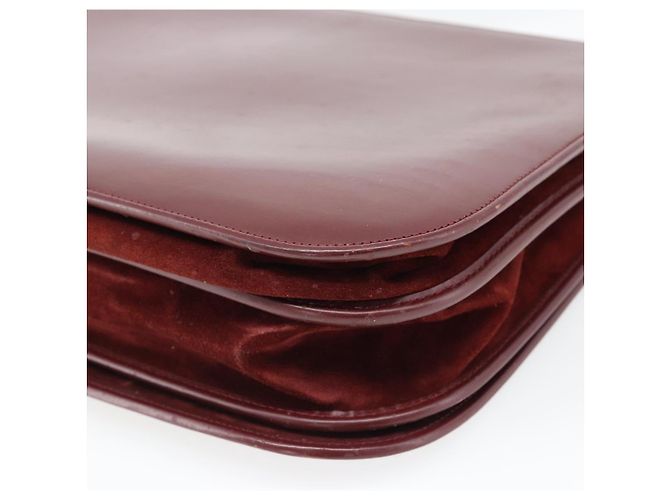Borsa a Spalla CARTIER Must Line Pelle Bordeaux Oro Auth bs35291 D'oro Bordò - vista 15