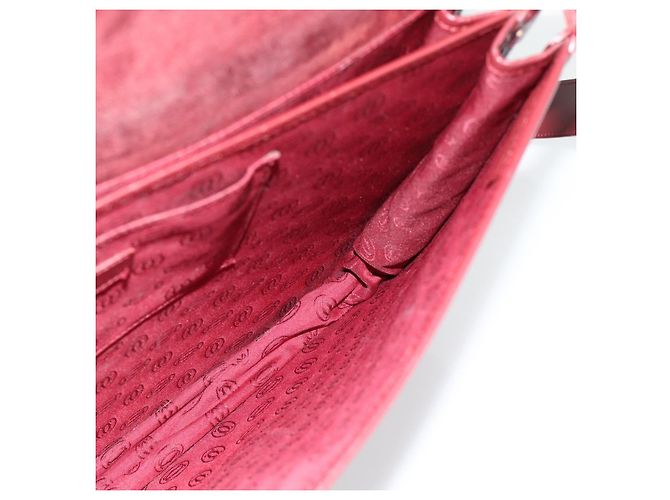 Borsa a Spalla CARTIER Must Line Pelle Bordeaux Oro Auth bs35291 D'oro Bordò - vista 18