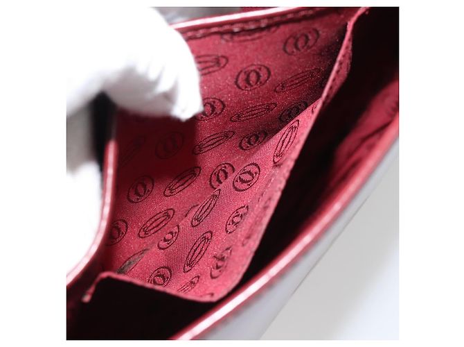 Borsa a Spalla CARTIER Must Line Pelle Bordeaux Oro Auth bs35291 D'oro Bordò - vista 20