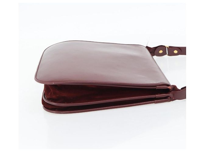 Borsa a Spalla CARTIER Must Line Pelle Bordeaux Oro Auth bs35291 D'oro Bordò - vista 4