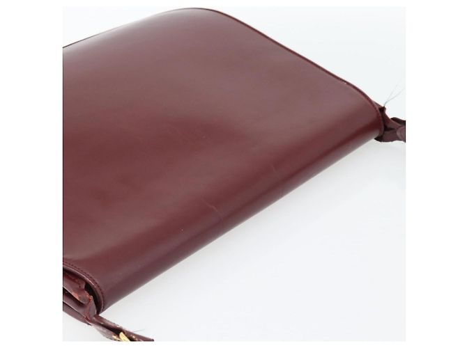 Borsa a Spalla CARTIER Must Line Pelle Bordeaux Oro Auth bs35291 D'oro Bordò - vista 6