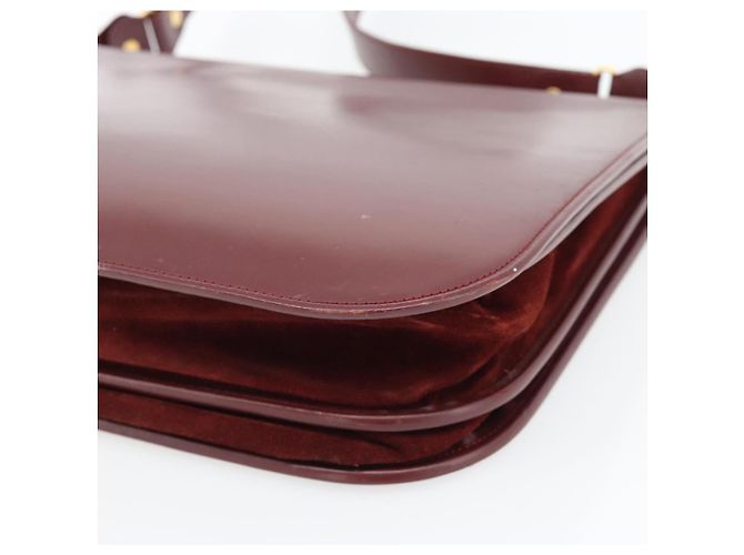 Borsa a Spalla CARTIER Must Line Pelle Bordeaux Oro Auth bs35291 D'oro Bordò - vista 9