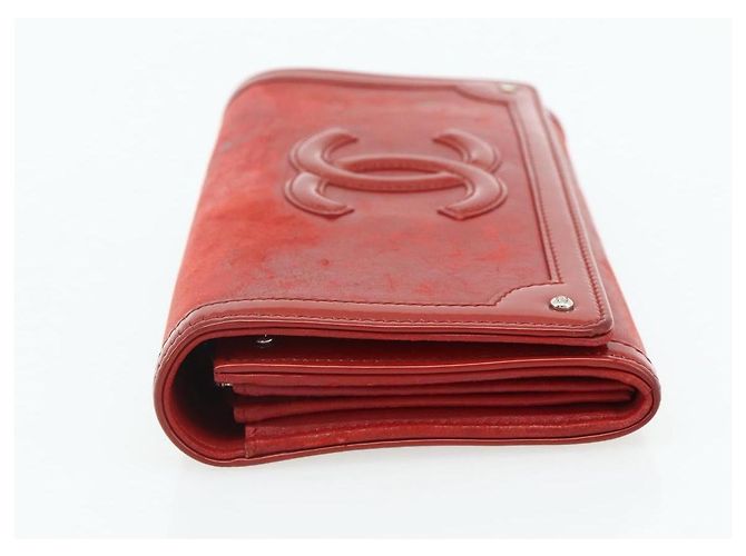 Portafoglio CHANEL in Pelle 3 Set Arancione Rosso nero CC Auth BA12678 - vista 4