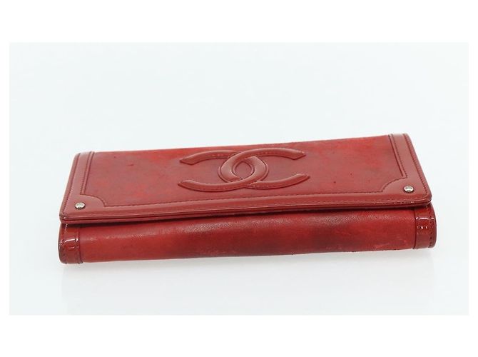 Portafoglio CHANEL in Pelle 3 Set Arancione Rosso nero CC Auth BA12678 - vista 6