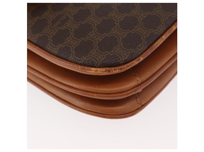 Céline Borsa a tracolla CELINE Macadam Canvas PVC Pelle Marrone Oro Auth BA12811 D'oro - vista 10