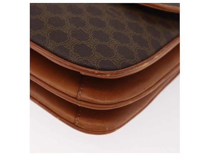 Céline Borsa a tracolla CELINE Macadam Canvas PVC Pelle Marrone Oro Auth BA12811 D'oro - vista 14