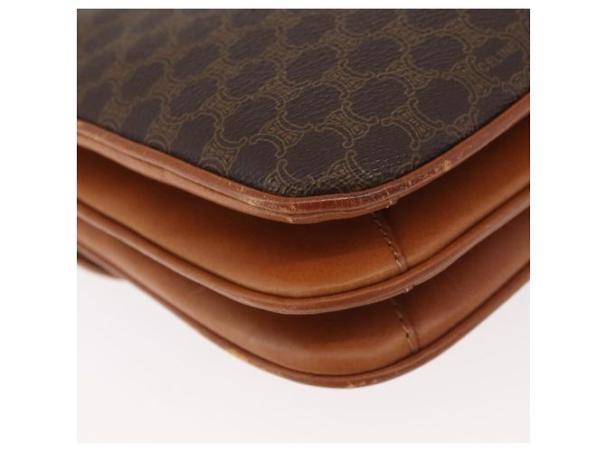 Céline Borsa a tracolla CELINE Macadam Canvas PVC Pelle Marrone Oro Auth BA12811 D'oro - vista 15