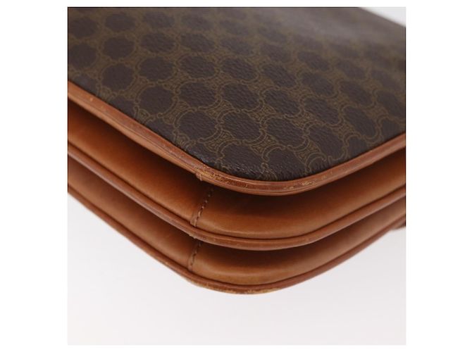 Céline Borsa a tracolla CELINE Macadam Canvas PVC Pelle Marrone Oro Auth BA12811 D'oro - vista 16