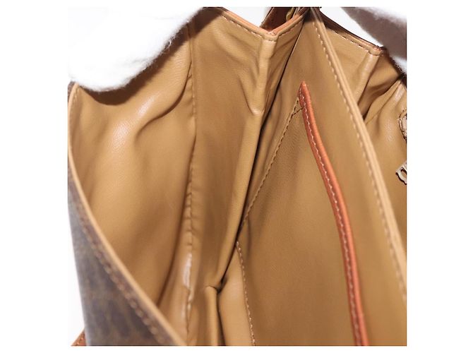 Céline Borsa a tracolla CELINE Macadam Canvas PVC Pelle Marrone Oro Auth BA12811 D'oro - vista 24