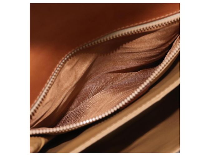 Céline Borsa a tracolla CELINE Macadam Canvas PVC Pelle Marrone Oro Auth BA12811 D'oro - vista 26