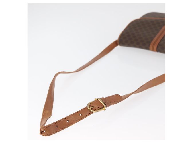 Céline Borsa a tracolla CELINE Macadam Canvas PVC Pelle Marrone Oro Auth BA12811 D'oro - vista 7