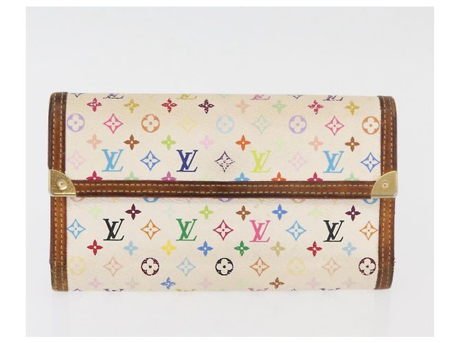 LOUIS VUITTON Portafoglio Monogram Multicolor 2 Set White LV Auth BA12853 Bianco - vista 10
