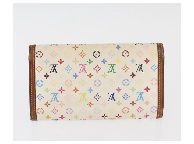 LOUIS VUITTON Portafoglio Monogram Multicolor 2 Set White LV Auth BA12853 Bianco - vista 11