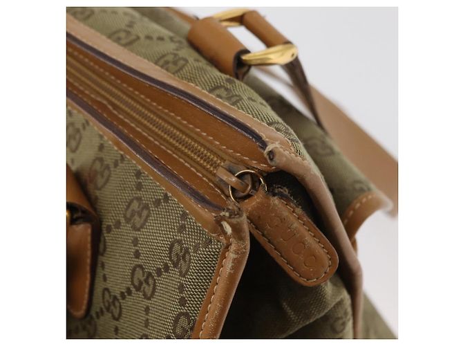 Borsa Tote GUCCI GG Canvas Khaki Gold Auth 178301 D'oro Cachi - vista 10