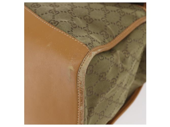 Borsa Tote GUCCI GG Canvas Khaki Gold Auth 178301 D'oro Cachi - vista 15