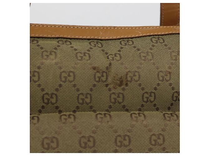 Borsa Tote GUCCI GG Canvas Khaki Gold Auth 178301 D'oro Cachi - vista 2