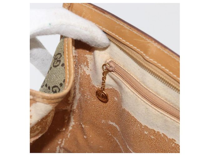 Borsa Tote GUCCI GG Canvas Khaki Gold Auth 178301 D'oro Cachi - vista 21
