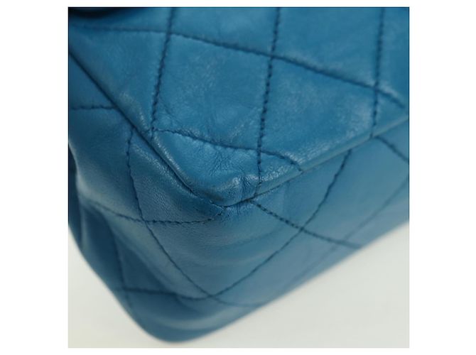 CHANEL Matelasse23 Chain Shoulder Bag Lamb Skin Blue Gold CC Auth 178769V D'oro - vista 14