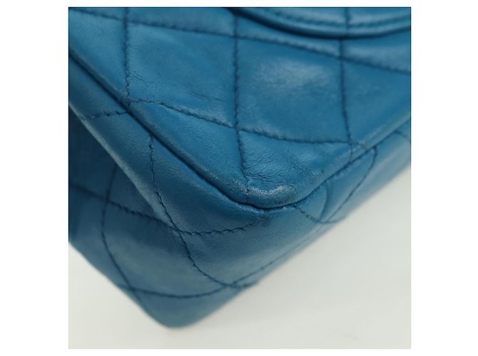 CHANEL Matelasse23 Chain Shoulder Bag Lamb Skin Blue Gold CC Auth 178769V D'oro - vista 16