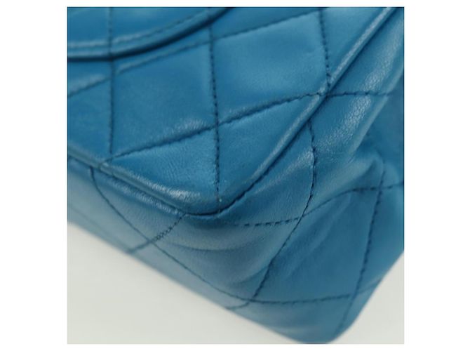 CHANEL Matelasse23 Chain Shoulder Bag Lamb Skin Blue Gold CC Auth 178769V D'oro - vista 17