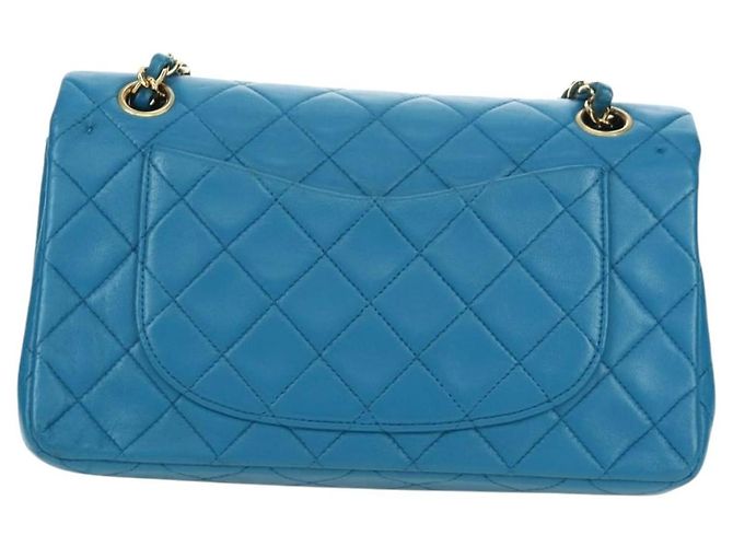 CHANEL Matelasse23 Chain Shoulder Bag Lamb Skin Blue Gold CC Auth 178769V D'oro - vista 2