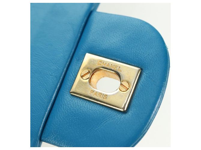 CHANEL Matelasse23 Chain Shoulder Bag Lamb Skin Blue Gold CC Auth 178769V D'oro - vista 20