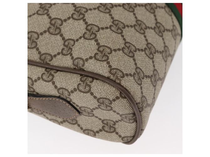 Borsa GUCCI GG Supreme Web Sherry Line PVC Beige Oro 24 02 005 Auth BA12706 D'oro - vista 16