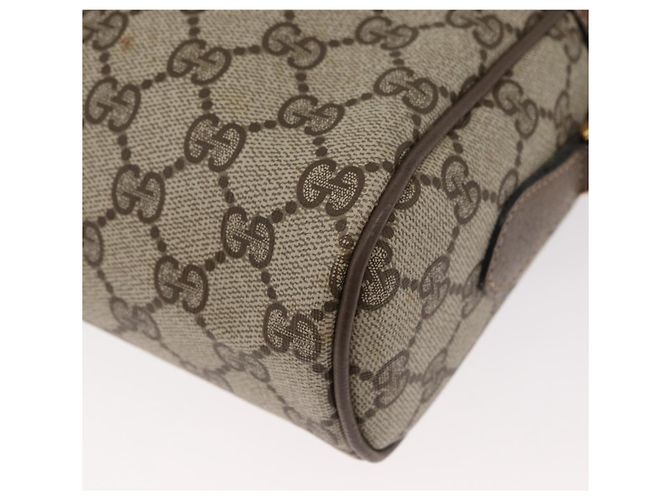 Borsa GUCCI GG Supreme Web Sherry Line PVC Beige Oro 24 02 005 Auth BA12706 D'oro - vista 17