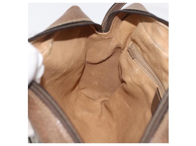 Borsa GUCCI GG Supreme Web Sherry Line PVC Beige Oro 24 02 005 Auth BA12706 D'oro - vista 22