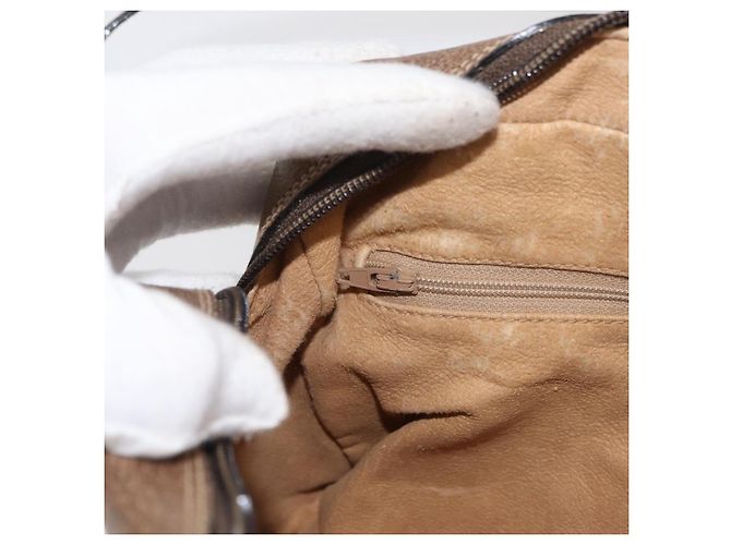 Borsa GUCCI GG Supreme Web Sherry Line PVC Beige Oro 24 02 005 Auth BA12706 D'oro - vista 23