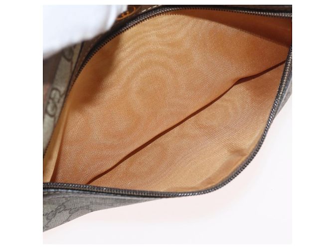 Borsa GUCCI GG Supreme Web Sherry Line PVC Beige Oro 24 02 005 Auth BA12706 D'oro - vista 24