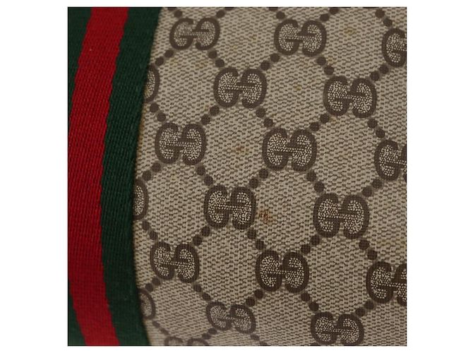 Borsa GUCCI GG Supreme Web Sherry Line PVC Beige Oro 24 02 005 Auth BA12706 D'oro - vista 9