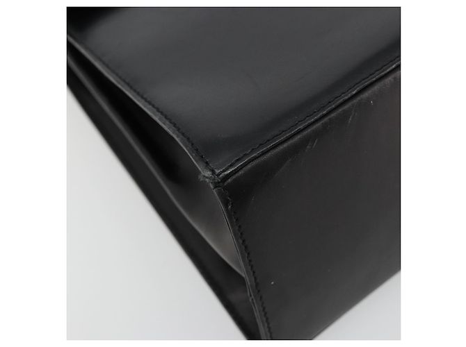 Borsa a mano Salvatore Ferragamo Gancini in pelle nera e oro Auth 181150 Nero D'oro - vista 15