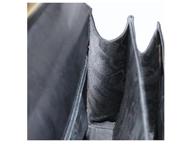 Borsa a mano Salvatore Ferragamo Gancini in pelle nera e oro Auth 181150 Nero D'oro - vista 19