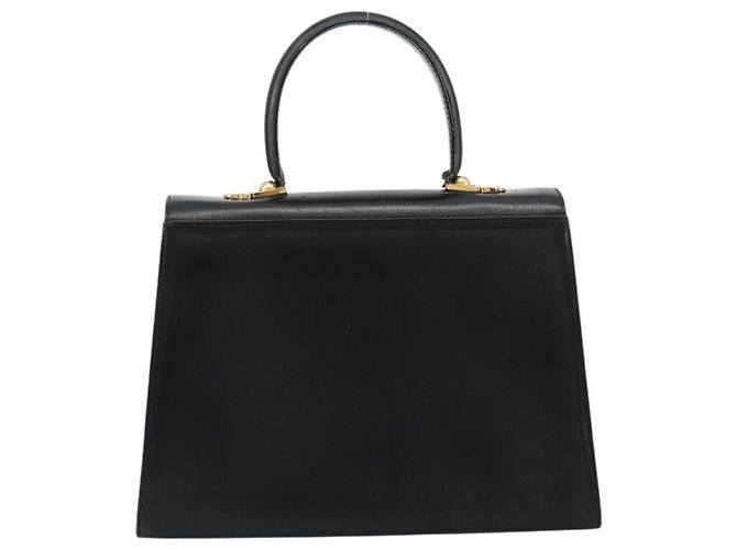 Borsa a mano Salvatore Ferragamo Gancini in pelle nera e oro Auth 181150 Nero D'oro - vista 2