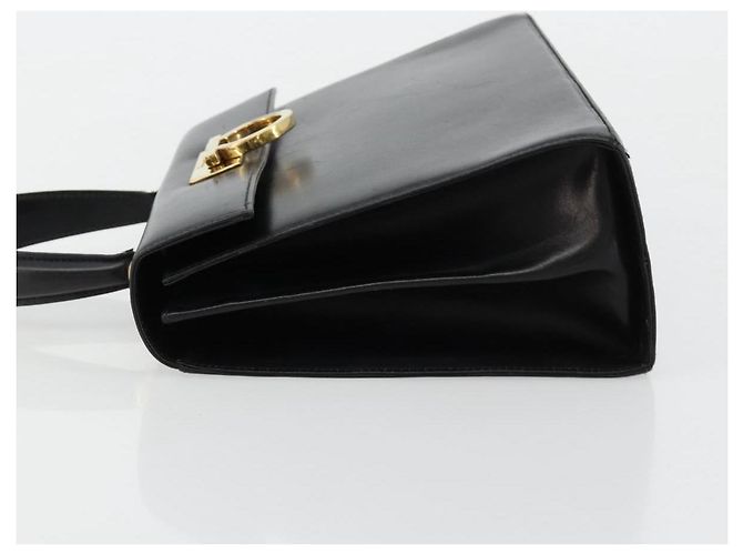 Borsa a mano Salvatore Ferragamo Gancini in pelle nera e oro Auth 181150 Nero D'oro - vista 4