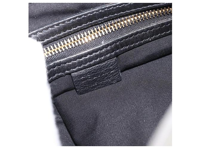 Céline Bolsa de ombro CELINE em couro cinza e ouro Auth ka4448 Marrom Dourado - vista 18