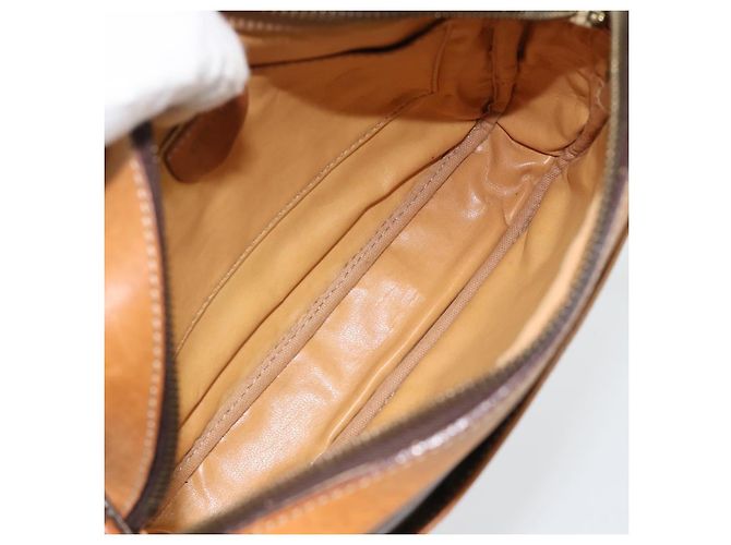 Céline Borsa a Spalla CELINE Macadam Canvas PVC Pelle Marrone Oro Auth 180579A D'oro - vista 11