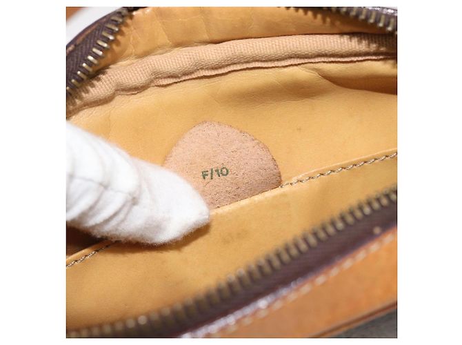 Céline Borsa a Spalla CELINE Macadam Canvas PVC Pelle Marrone Oro Auth 180579A D'oro - vista 12