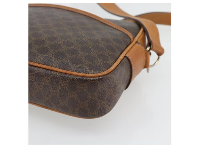 Céline Borsa a Spalla CELINE Macadam Canvas PVC Pelle Marrone Oro Auth 180579A D'oro - vista 15