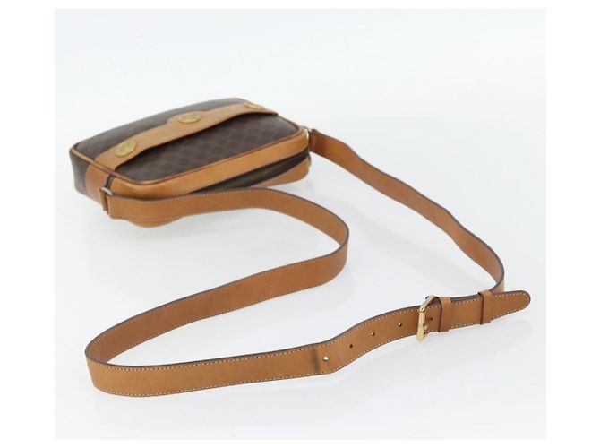 Céline Borsa a Spalla CELINE Macadam Canvas PVC Pelle Marrone Oro Auth 180579A D'oro - vista 7
